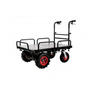 400kg 350W 4 wheels trolley wheelbarrows heavy duty platform push cart Orchard electric pallet truck handtruck hand trailer