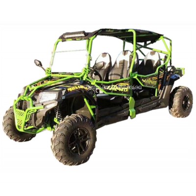 new 4 seat  UTV shaft drive sport go kart 400cc with Roof light bar & soft roof Farmer car (TKG400-A4)