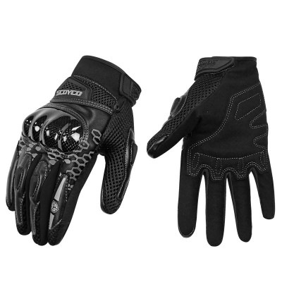 breathable motorcycle gloves fiberglass shell full finger touch screen gloves